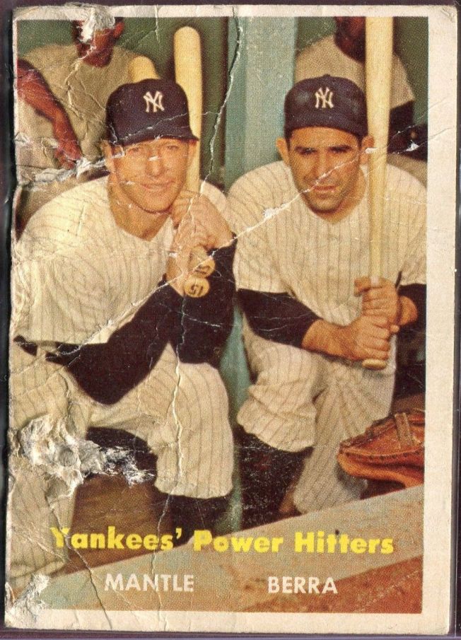 1957 Topps 407 Yankees Power Hitters,Mickey Mantle