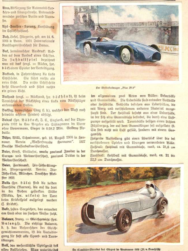 1933 Sanella fig. 1, Full page example--two racecars
